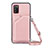 Soft Luxury Leather Snap On Case Cover Y02B for Samsung Galaxy A03s Rose Gold
