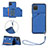 Soft Luxury Leather Snap On Case Cover Y02B for Samsung Galaxy A12 Blue