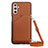 Soft Luxury Leather Snap On Case Cover Y02B for Samsung Galaxy A13 5G Brown