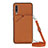 Soft Luxury Leather Snap On Case Cover Y02B for Samsung Galaxy A30S Brown