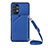 Soft Luxury Leather Snap On Case Cover Y02B for Samsung Galaxy A32 4G Blue