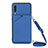 Soft Luxury Leather Snap On Case Cover Y02B for Samsung Galaxy A50S Blue