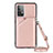 Soft Luxury Leather Snap On Case Cover Y02B for Samsung Galaxy A52 5G Rose Gold