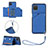 Soft Luxury Leather Snap On Case Cover Y02B for Samsung Galaxy M12 Blue