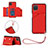 Soft Luxury Leather Snap On Case Cover Y02B for Samsung Galaxy M12 Red