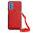 Soft Luxury Leather Snap On Case Cover Y02B for Samsung Galaxy M52 5G Red