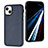 Soft Luxury Leather Snap On Case Cover Y03B for Apple iPhone 13 Blue