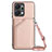 Soft Luxury Leather Snap On Case Cover Y03B for Huawei Honor X7a Rose Gold