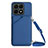 Soft Luxury Leather Snap On Case Cover Y03B for Huawei Honor X8a 4G Blue