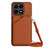 Soft Luxury Leather Snap On Case Cover Y03B for Huawei Honor X8a 4G Brown