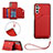 Soft Luxury Leather Snap On Case Cover Y03B for Samsung Galaxy A04s Red