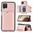 Soft Luxury Leather Snap On Case Cover Y03B for Samsung Galaxy A12 5G Rose Gold
