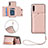 Soft Luxury Leather Snap On Case Cover Y03B for Samsung Galaxy A50 Rose Gold