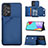 Soft Luxury Leather Snap On Case Cover Y03B for Samsung Galaxy A73 5G Blue