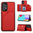 Soft Luxury Leather Snap On Case Cover Y03B for Samsung Galaxy A73 5G Red