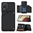 Soft Luxury Leather Snap On Case Cover Y03B for Samsung Galaxy M12 Black