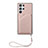 Soft Luxury Leather Snap On Case Cover Y03B for Samsung Galaxy S21 Ultra 5G Rose Gold