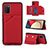 Soft Luxury Leather Snap On Case Cover Y04B for Samsung Galaxy A02s Red