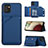 Soft Luxury Leather Snap On Case Cover Y04B for Samsung Galaxy A03 Blue