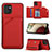 Soft Luxury Leather Snap On Case Cover Y04B for Samsung Galaxy A03 Red
