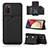Soft Luxury Leather Snap On Case Cover Y04B for Samsung Galaxy A03s Black