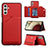 Soft Luxury Leather Snap On Case Cover Y04B for Samsung Galaxy A04s Red