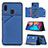 Soft Luxury Leather Snap On Case Cover Y04B for Samsung Galaxy A20 Blue