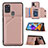 Soft Luxury Leather Snap On Case Cover Y04B for Samsung Galaxy A21s Rose Gold