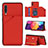 Soft Luxury Leather Snap On Case Cover Y04B for Samsung Galaxy A30S Red