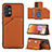 Soft Luxury Leather Snap On Case Cover Y04B for Samsung Galaxy A32 4G Brown