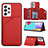 Soft Luxury Leather Snap On Case Cover Y04B for Samsung Galaxy A33 5G Red