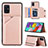 Soft Luxury Leather Snap On Case Cover Y04B for Samsung Galaxy A51 4G Rose Gold