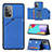 Soft Luxury Leather Snap On Case Cover Y04B for Samsung Galaxy A52 5G Blue