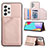 Soft Luxury Leather Snap On Case Cover Y04B for Samsung Galaxy A53 5G Rose Gold