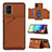 Soft Luxury Leather Snap On Case Cover Y04B for Samsung Galaxy A71 5G Brown