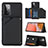 Soft Luxury Leather Snap On Case Cover Y04B for Samsung Galaxy A72 4G Black