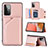 Soft Luxury Leather Snap On Case Cover Y04B for Samsung Galaxy A72 4G Rose Gold