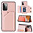 Soft Luxury Leather Snap On Case Cover Y04B for Samsung Galaxy A72 5G Rose Gold