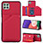 Soft Luxury Leather Snap On Case Cover Y04B for Samsung Galaxy F42 5G Red