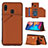 Soft Luxury Leather Snap On Case Cover Y04B for Samsung Galaxy M10S