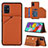 Soft Luxury Leather Snap On Case Cover Y04B for Samsung Galaxy M40S Brown
