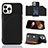 Soft Luxury Leather Snap On Case Cover Y05B for Apple iPhone 14 Pro Black