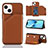 Soft Luxury Leather Snap On Case Cover Y05B for Apple iPhone 15