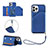 Soft Luxury Leather Snap On Case Cover Y06B for Apple iPhone 15 Pro Blue