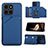 Soft Luxury Leather Snap On Case Cover YB1 for Huawei Honor X6a Blue