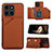 Soft Luxury Leather Snap On Case Cover YB1 for Huawei Honor X6a Brown