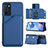 Soft Luxury Leather Snap On Case Cover YB1 for Oppo A16 Blue