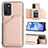 Soft Luxury Leather Snap On Case Cover YB1 for Oppo A16 Rose Gold