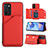 Soft Luxury Leather Snap On Case Cover YB1 for Oppo A16s Red