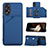 Soft Luxury Leather Snap On Case Cover YB1 for Oppo A18 Blue